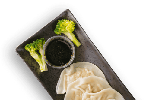 Dumpling with broccoli